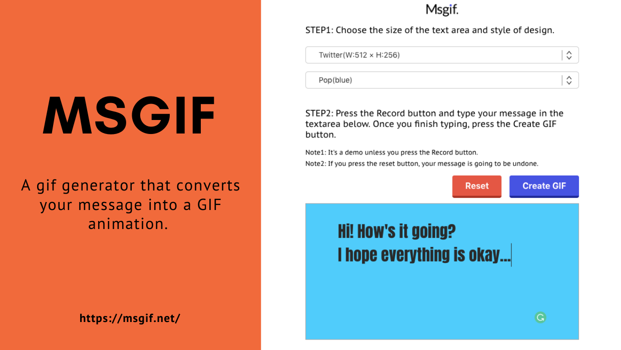 Msgif  convert your message into GIF